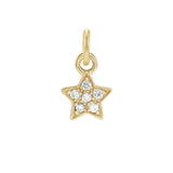 Diamond pavé star charm in 14K yellow gold, front view variant--14K-yellow-gold