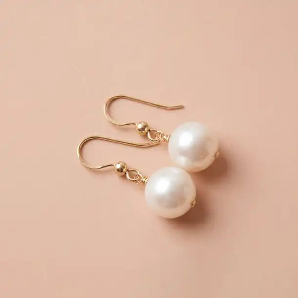Handmade pearl earrings. Custom made for you. variant--Gold-fill, variant--Sterling-silver, variant--14K-yellow-gold, variant--14K-white-gold variant--Pearl