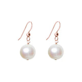 Rose Gold-fill Pearl earrings, Rose Gold-fill Pearl gemstone earrings, Rose Gold-fill Pearl birthstone earrings variant--Rose-Gold-fill