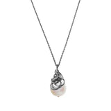 Trista' - Pearl Necklace - erin gallagher variant--Oxidized-sterling-silver