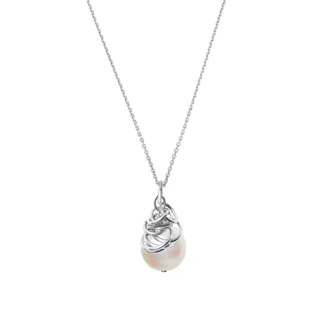 Pearl pendant Necklace in sterling silver variant--Pearl variant--Sterling-silver