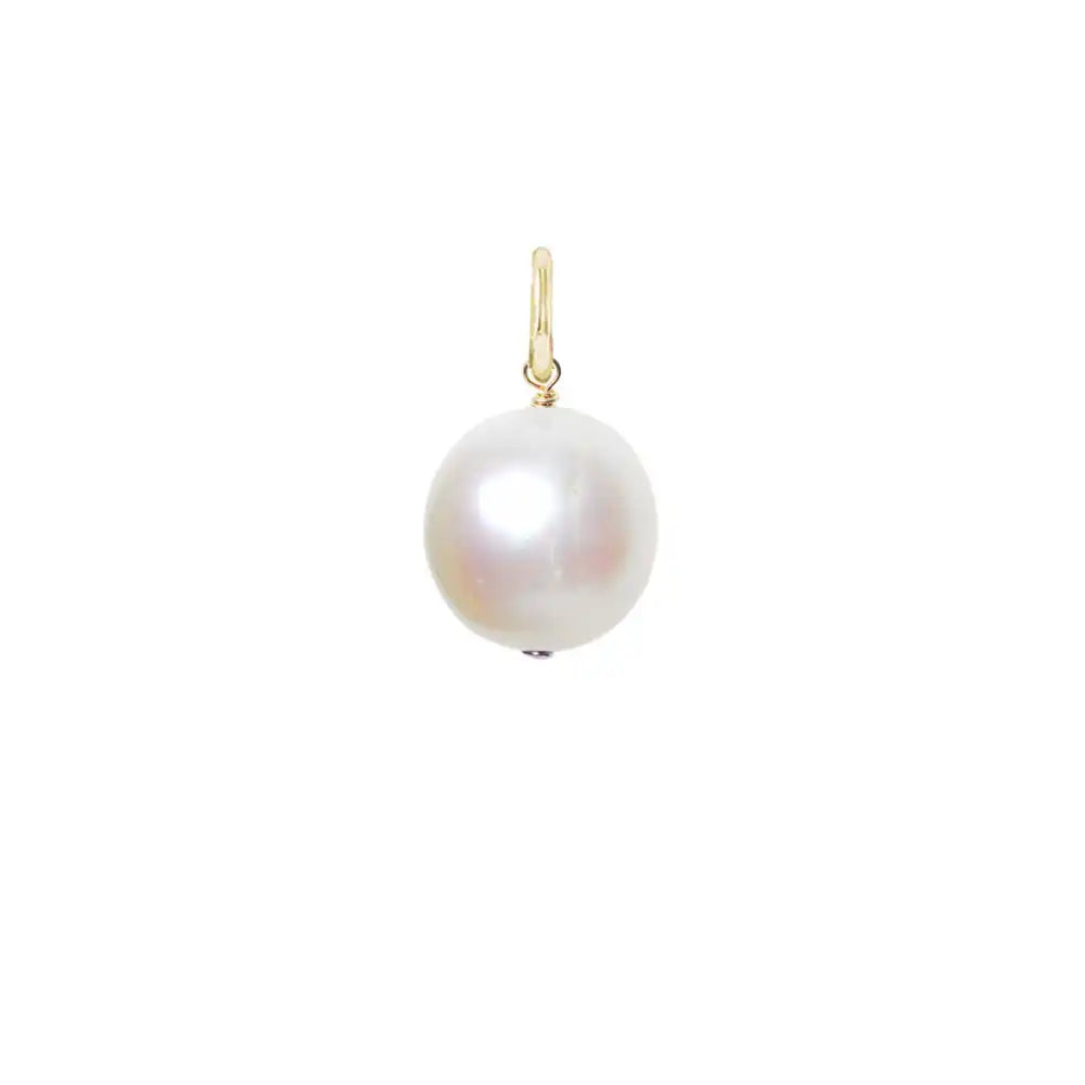 Dainty 6mm briolette charm made from natural pearl, set in sterling silver for layering. variant--Pearl variant--Gold-fill variant--Large