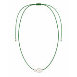 Emerald Green Pearl Silk Necklace