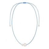 Pale Blue Pearl Silk Necklace