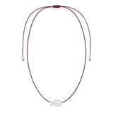 Purple Pearl Silk Necklace