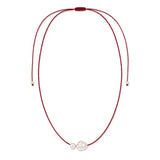 Red Pearl Silk Necklace