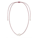 Rose Pearl Silk Necklace