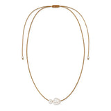 Camel Pearl Silk Necklace