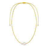 Yellow Pearl Silk Necklace