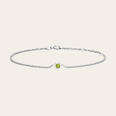 Bezel-set peridot bracelet in sterling silver. variant--Sterling-silver variant--Peridot
