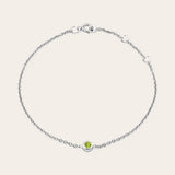 Minimalist bezel peridot bracelet for stacking white gold variant--14K-white-gold variant--Peridot