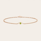 14K rose gold Peridot bracelet, 14K rose gold Peridot birthstone bracelet, 14K rose gold Peridot gemstone bracelet rose gold variant--14K-rose-gold