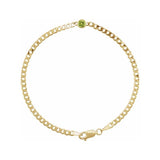 Peridot birthstone bracelet in 14K yellow gold. Title variant--Default-Title