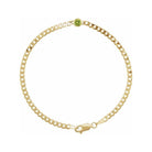 Peridot birthstone bracelet in 14K yellow gold.