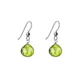 Oxidized sterling silver Peridot earrings, Oxidized sterling silver Peridot gemstone earrings, Oxidized sterling silver Peridot birthstone earrings variant--Oxidized-sterling-silver