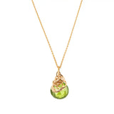 Peridot Pendant Necklace in gold-fill variant--Peridot variant--Gold-fill