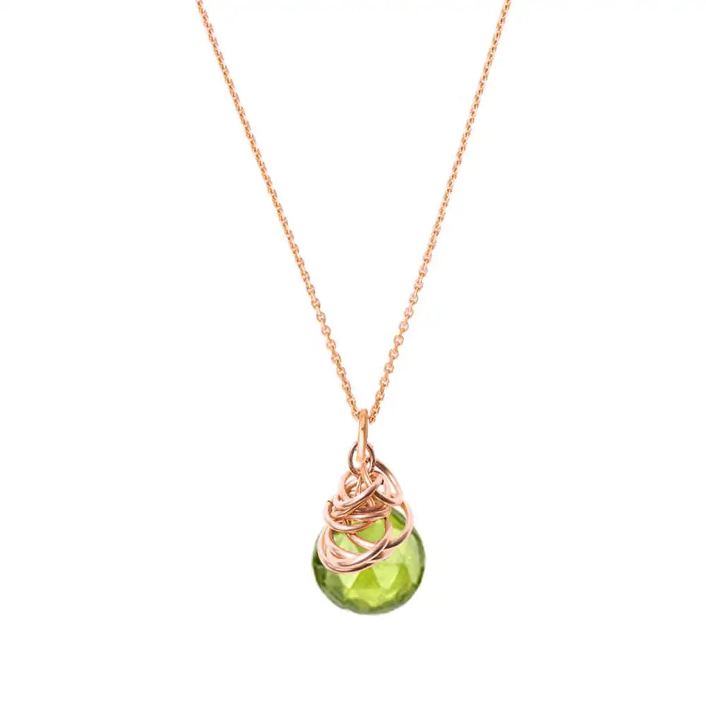 'Trista' - Peridot Necklace - erin gallagher Gold-fill variant--Rose-Gold-fill