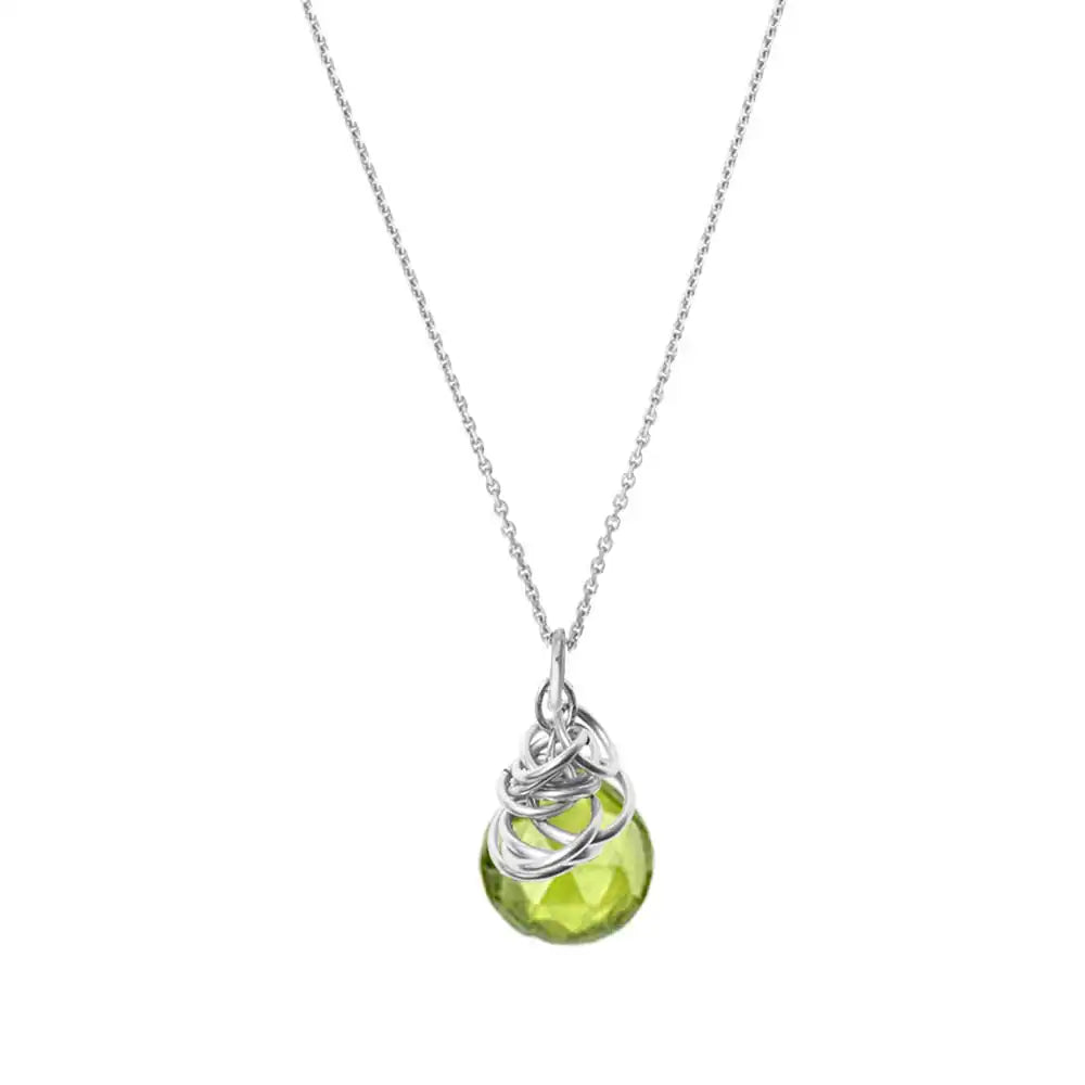 Trista' - Peridot Necklace - erin gallagher variant--Peridot variant--Sterling-silver