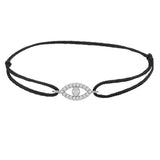 14K gold evil eye bracelet with natural diamonds white gold variant--14K-white-gold