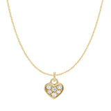 Diamond pavé heart necklace in 14K yellow gold on chain, front view variant--14K-yellow-gold