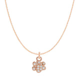 Diamond pavé paw necklace in 14K rose gold on chain, front view variant--14K-rose-gold