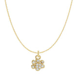 Diamond pavé paw necklace in 14K yellow gold on chain, front view variant--14K-yellow-gold