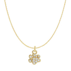 Diamond pavé paw necklace in 14K yellow gold on chain, front view variant--14K-yellow-gold