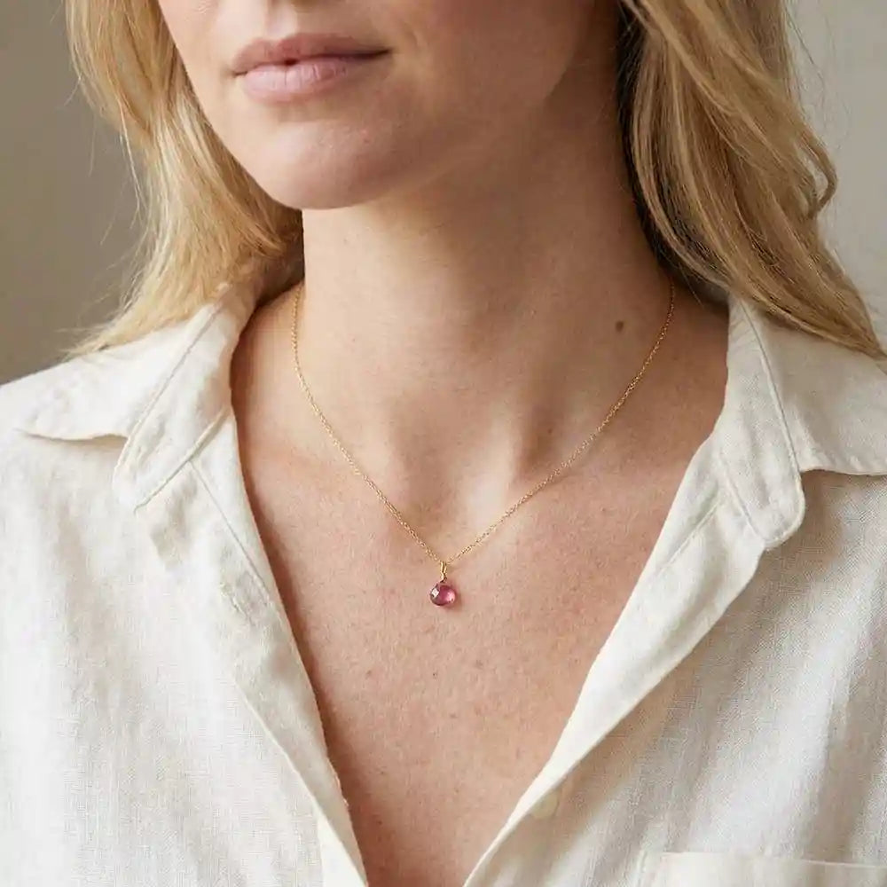 Minimal sterling silver chrysoprase necklace with modern appeal