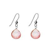 Oxidized sterling silver Pink Topaz earrings variant--Oxidized-sterling-silver, variant--Pink-topaz