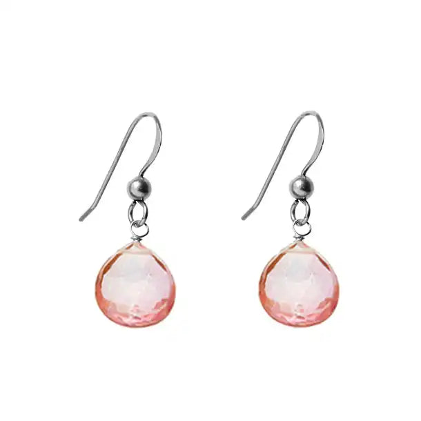 Oxidized sterling silver Pink Topaz earrings variant--Oxidized-sterling-silver, variant--Pink-topaz