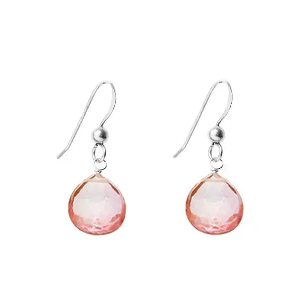 Sterling silver Pink Topaz birthstone earrings variant--Sterling-silver variant--Pink-Topaz