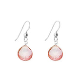 Elegant pink topaz earrings crafted in 14K white gold variant--14K-white-gold variant--Pink-Topaz