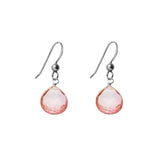 Oxidized sterling silver Pink Topaz earrings, Oxidized sterling silver Pink Topaz gemstone earrings, Oxidized sterling silver Pink Topaz birthstone earrings variant--Oxidized-sterling-silver