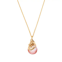 Handmade Gold-fill Pink Topaz Necklace variant--Pink-Topaz variant--Gold-fill