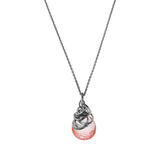 Trista' - Pink Topaz Necklace - erin gallagher variant--Oxidized-sterling-silver