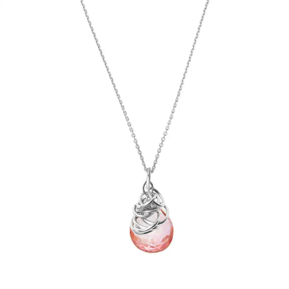 Handmade Pink Topaz Necklace in sterling silver variant--Pink-Topaz variant--Sterling-silver