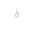 12mm faceted pink topaz briolette charm wrapped in gold-fill for delicate charm necklaces. variant--Gold-fill variant--Large