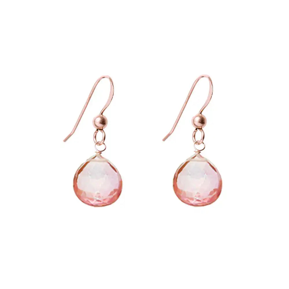 Rose Gold-fill Pink Topaz earrings, Rose Gold-fill Pink Topaz gemstone earrings, Rose Gold-fill Pink Topaz birthstone earrings variant--Rose-Gold-fill