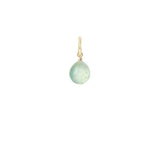 12mm faceted prehnite briolette charm wrapped in gold-fill for delicate charm necklaces. variant--Gold-fill variant--Small