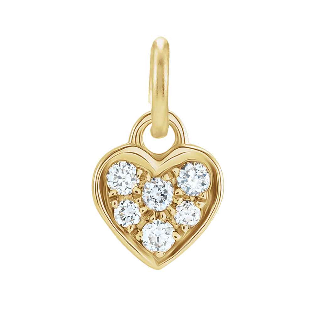 Diamond heart charm in 14K rose gold variant--14K-yellow-gold