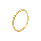 Close-up of ribbed texture on 2mm 14K yellow gold band showing refined ridges and high-polish finish variant--6 variant--7 variant--8