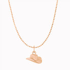Cowgirl Hat Necklace in 14K rose gold on bead chain, front view