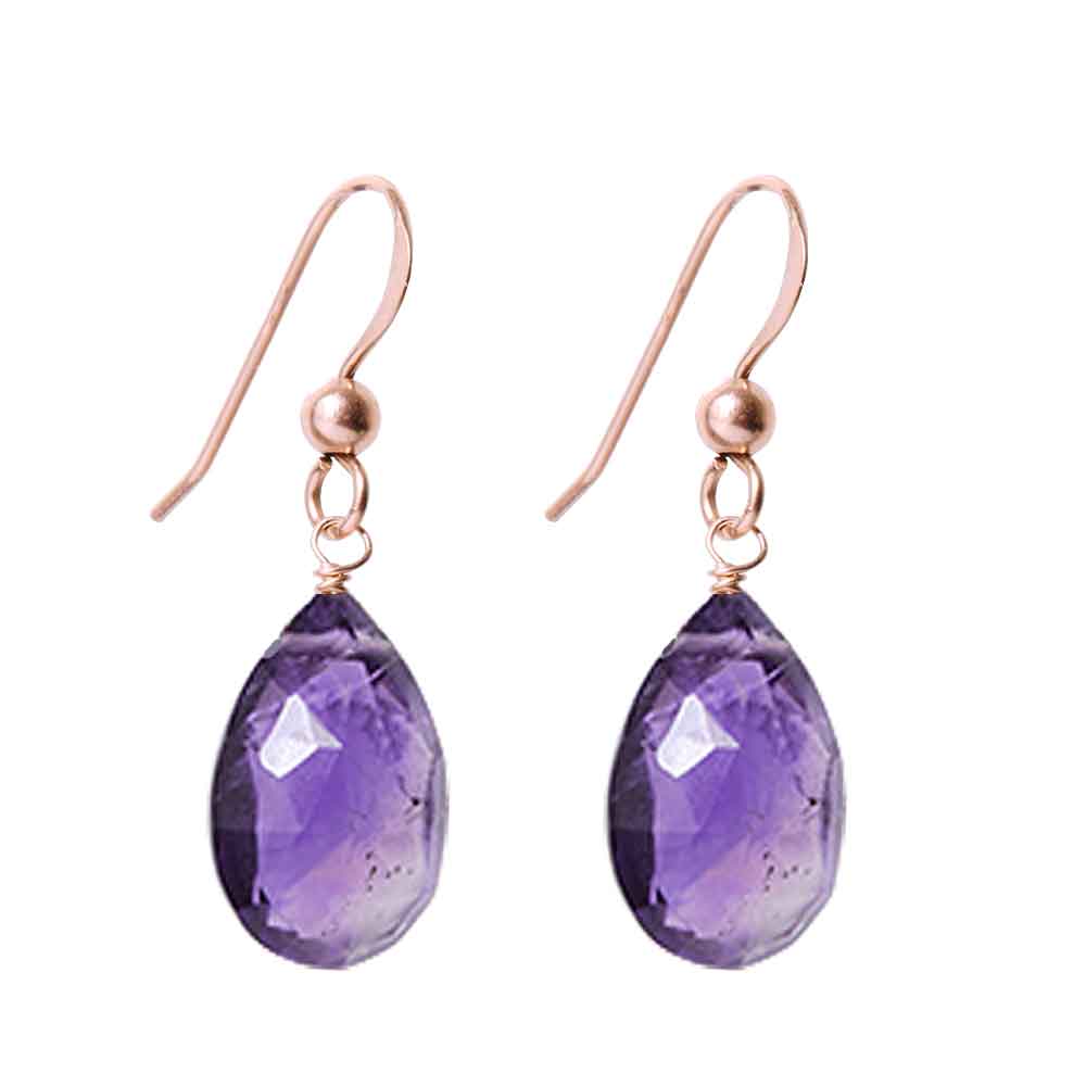 Rose Gold-fill Amethyst earrings, Rose Gold-fill Amethyst gemstone earrings, Rose Gold-fill Amethyst birthstone earrings