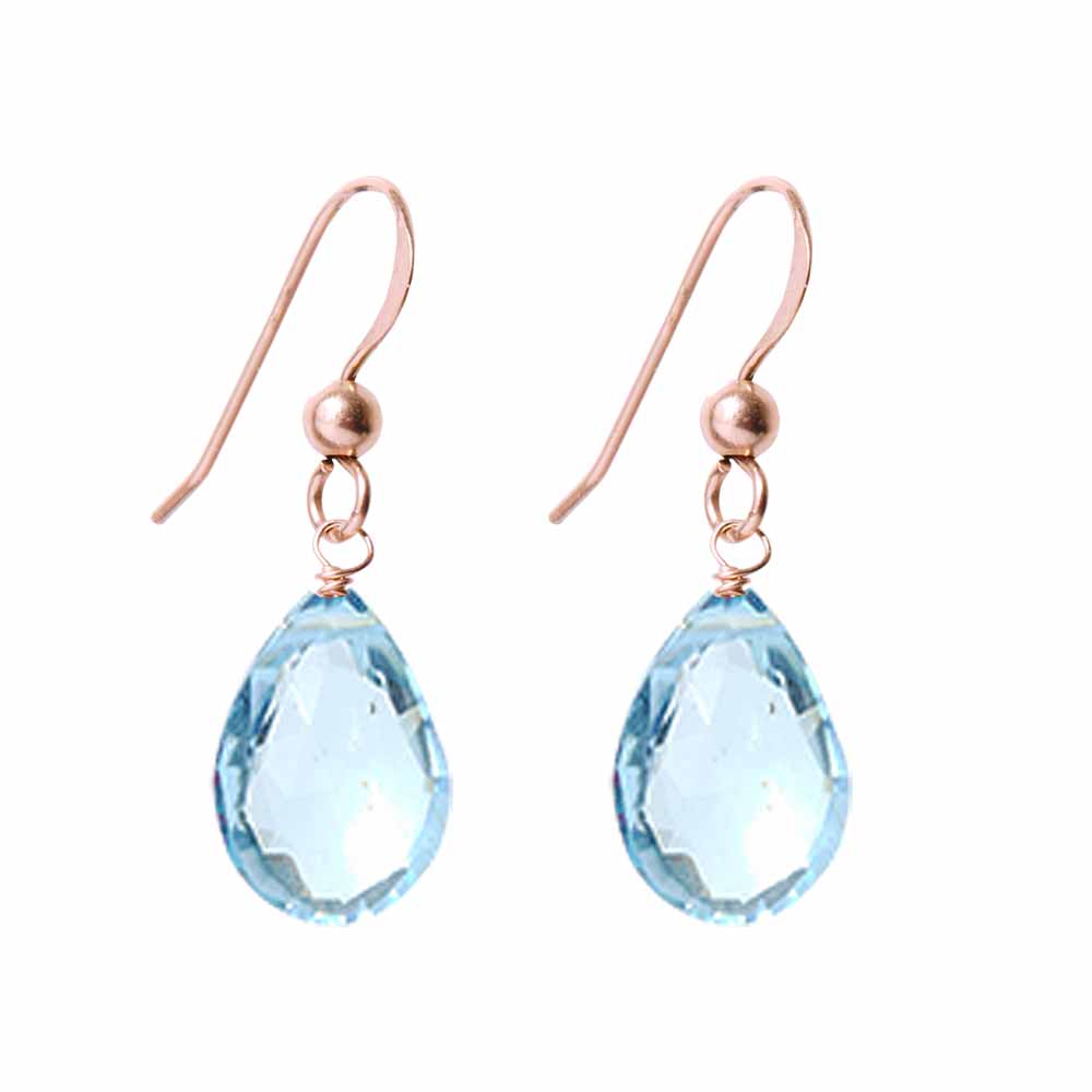 Rose Gold-fill Aquamarine earrings, Rose Gold-fill Aquamarine gemstone earrings, Rose Gold-fill Aquamarine birthstone earrings