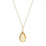 Rose gold-fill citrine necklace with golden yellow gemstone gold-fill variant--Rose-gold-fill