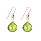 Rose Gold-fill Peridot earrings, Rose Gold-fill Peridot gemstone earrings, Rose Gold-fill Peridot birthstone earrings