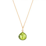 Peridot pendant necklace in rose gold-fill with blush tones gold-fill variant--Rose-gold-fill