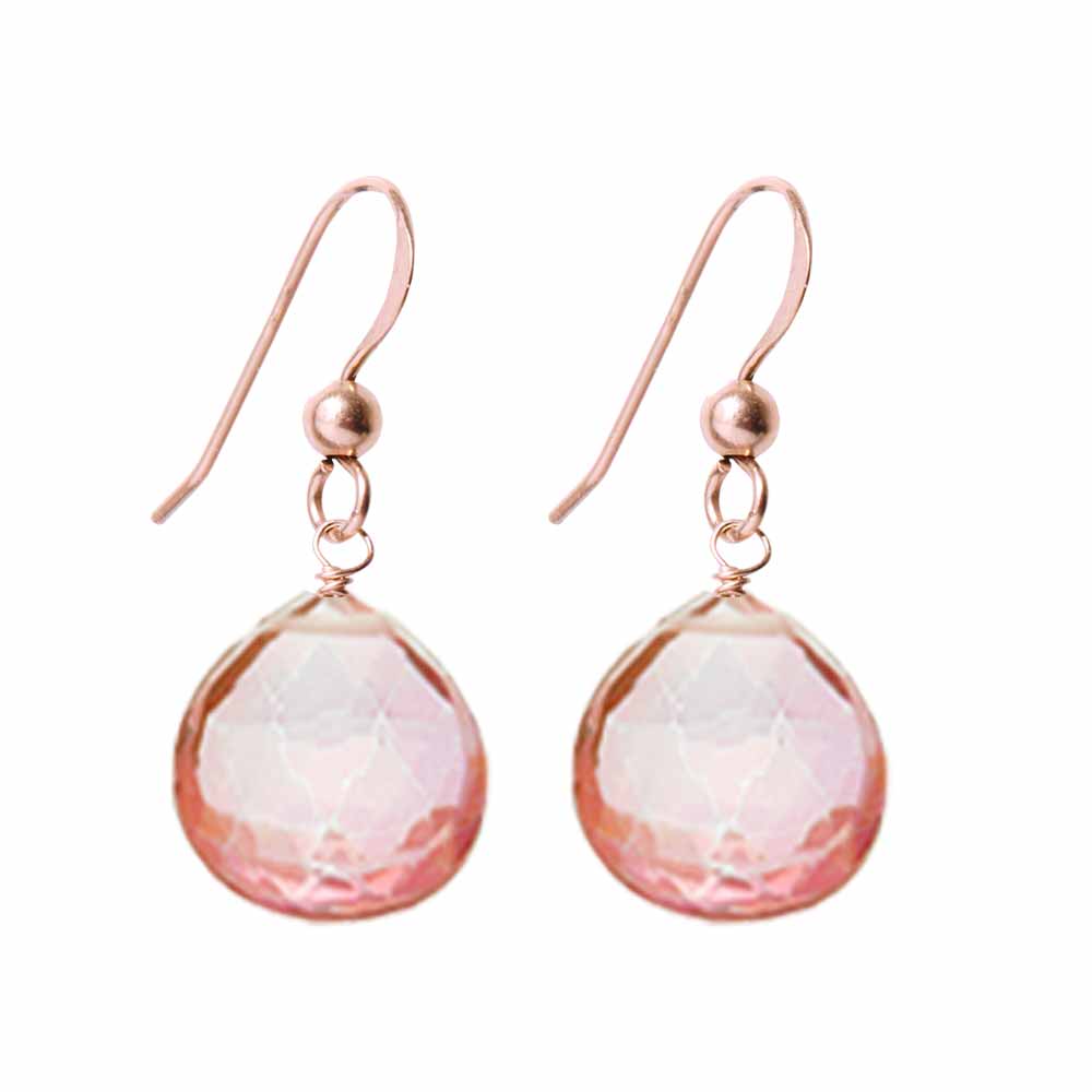 Rose Gold-fill Pink Topaz earrings, Rose Gold-fill Pink Topaz gemstone earrings, Rose Gold-fill Pink Topaz birthstone earrings