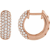 Eco-Friendly ½ Carat Diamond Pavé Hoop Earrings in Rose Gold variant--14K-rose-gold