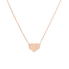 Rose gold Mini Heart Necklace in 14K gold on adjustable 16–18 inch chain, full hero view with polished finish